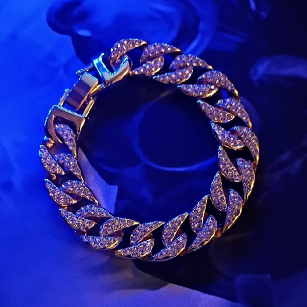 Men's Silver and Gold Chain Bracelet